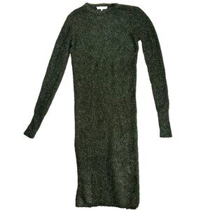 TIBI Gleam Metallic Green Sweater Maxi Dress XS